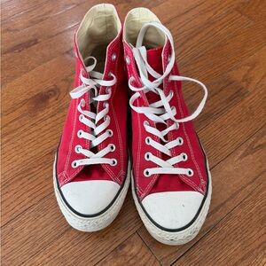 Converse Red High-Top Canvas Sneakers